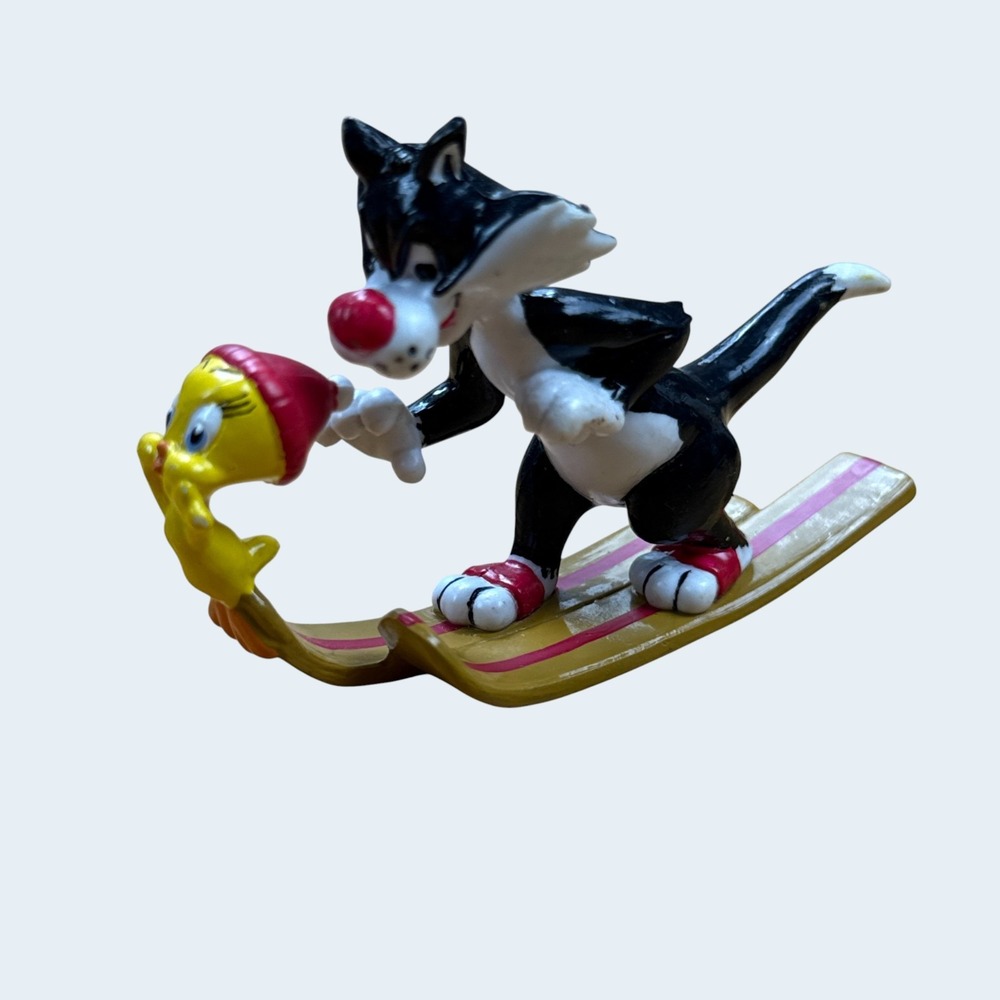 Sylvester & Tweety Skiing 1988 Applause PVC Looney Tunes Cartoon Action Figure